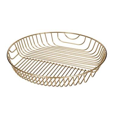Imagem de Cesta de frutas para cozinha, arte de ferro, cesta de frutas para casa, redonda, cesta de armazenamento de frutas, moderna, simples, dourada/prata