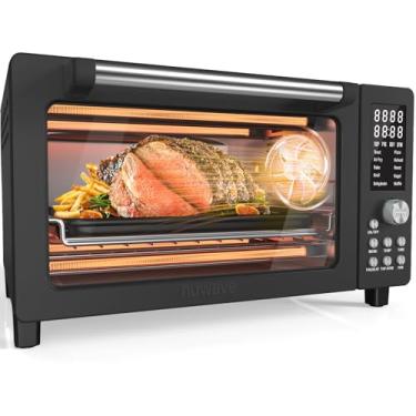 Imagem de Nuwave Bravo Pro Smart Air Freyer Forno de torradeira Combo, bancada de forno de convecção Airfryer, funções 12 em 1, com tecnologia mais rápida e até crocante, 1800 W, 22-400 °F, sem PFAS, 21 QT,