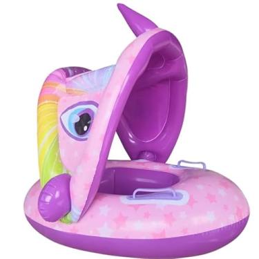 Imagem de Boia Inflável 3D Jacaré Menino e menina Com Assento e Apoio - Certificado Inmetro (Roxo)