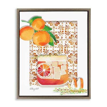 Imagem de Stupell Industries Arte de parede em tela flutuante marrom negroni com padrão mediterrâneo, design de Hillary Holt, 43 x 53 cm