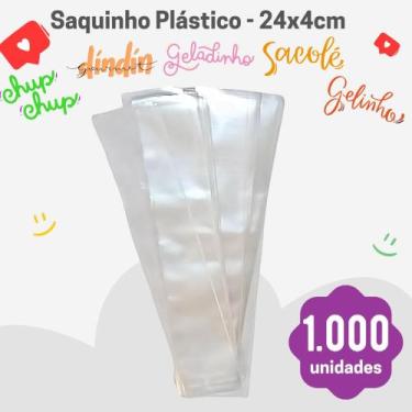 Imagem de Sacos 4x24cm Geladinho, Sacole, gelinho, com 1.000 unidades - SEM MARC