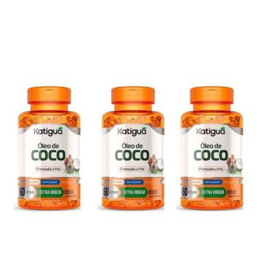 Imagem de Kit 3 Óleo De Coco Extra Virgem 60 Cápsulas - Katiguá