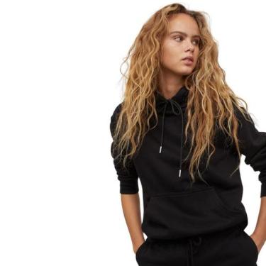 Imagem de moleton feminino  conforto 100 algodao - duda calcados, Pretacapuz, GG