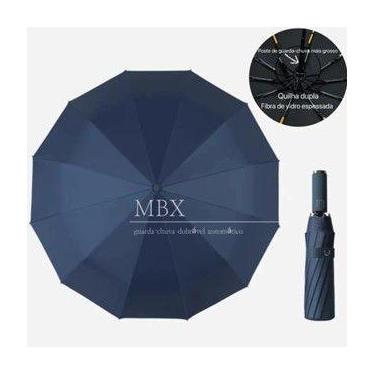 Imagem de Guarda Chuva Automático Abre E Fecha Reforçado Contra Vento Proteção S