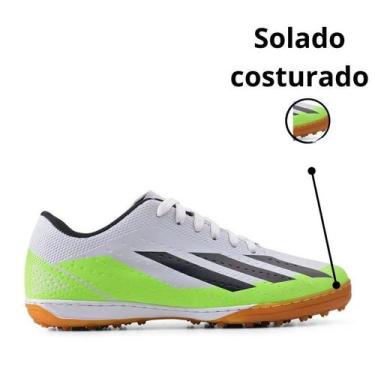 Imagem de Chuteira Society Branca Grama sintetica/Futebol/Profissional/Aderente/