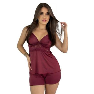 Imagem de Short Doll Amamentação Pijama Poliamida Renda Maternidade - NoBrand, V