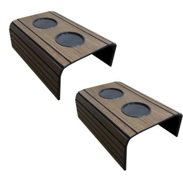 Imagem de Kit 4 Bandejas Esteira para Braço de Sofá Porta Copo Tabaco