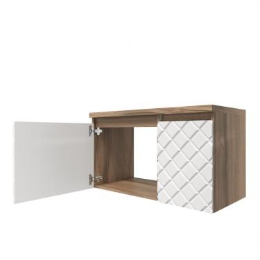 Imagem de Gabinete 1 Porta 1 Gaveta 80cm Mônaco Darabas Agardi Terracota/branco