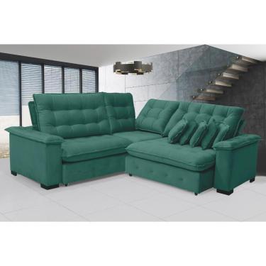 Imagem de Sofá Manchester 2.63x2.63m De Canto, Retrátil E Reclinável - Verde