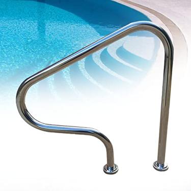 Imagem de Corrimão de piscina 80 cm x 80 cm Trilho de mão de piscina de aço inoxidável 304 com capacidade de carga de 118 kg trilho de piscina interno externo