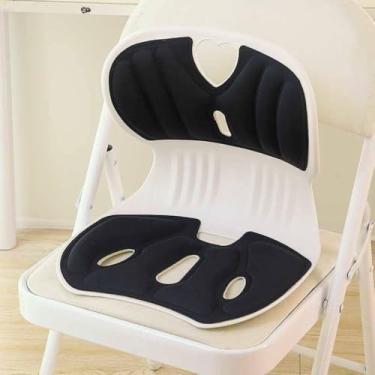 Imagem de Cadeira Assento Ergonômico Estofado Com Apoio Lombar Correção de Postura Cadeira Apoio Lombar Almofada de Assento