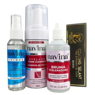 Imagem de Kit Retenção Para Cílios Bruma Shampoo Primer Selante Pós - Navina