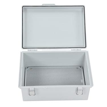 Imagem de Garosa Caixa de Junção à Prova D'água IP66, Gabinete de Energia ABS para Externo, 250x350x150mm Cinza, Com Design Articulado e Travas de Aço Inoxidável, Ternos para Conexão Elétrica Em