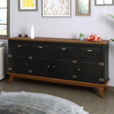 Imagem de Balcão Buffet Aparador 4 Portas 4 Gavetas New Veneza Preto
