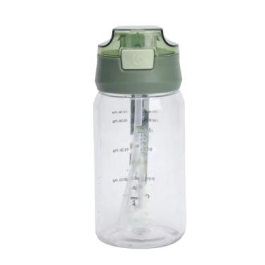 Imagem de Bamas de água Plástico de 520 ml Os marcadores de tempo duráveis ​​caem à prova de queda com garrafas de palha de correção para atividades de fitness esportes ao ar livre