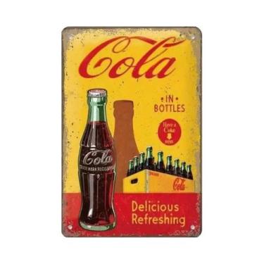 Imagem de Placa De Parede De Lata De Metal Para Refrigerantes Vintage Cola Para 