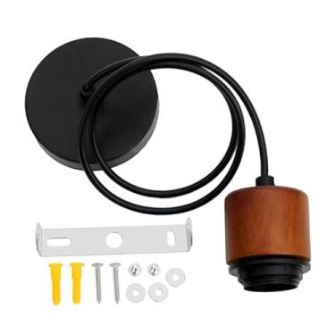 Imagem de Ｂｅｓｇａ Cordão para luminária pendente, E27, industrial, luminária pendente, ideal para bar, hotel, sala de estar, café, casa, Cor Nogueira Preta