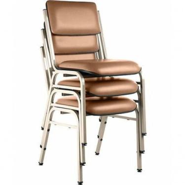 Imagem de Kit Com 3 Cadeiras Para Auditórios Linha Hotel Smart Marrom - DESIGN O