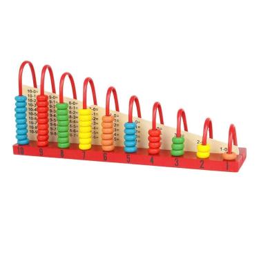 Imagem de Ábaco de Madeira 29,5cm 10 Hastes - Tudo em Caixa