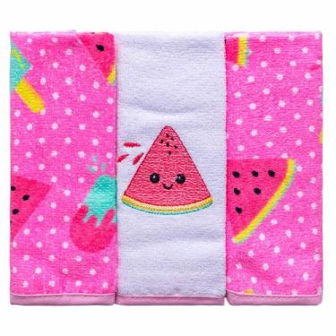 Imagem de Toalha de Boca Estampada com Bordado 3 Unidades Baby Joy, Melancia