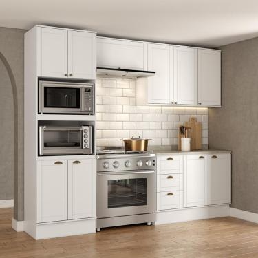 Imagem de Armário de Cozinha Completa c Balcão Milla Charm Carraro Branco