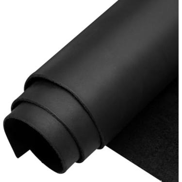 Imagem de Folhas de couro genuíno cor preta 30,5 cm x 61 cm para artesanato, super macias, 0,0-1,5 mm de espessura, peça de couro bovino verdadeiro, ótimo para máquinas de arte e corte e gravação a laser