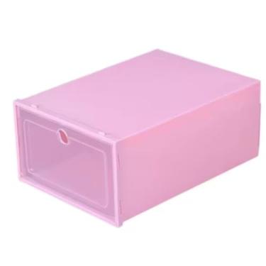 Imagem de Kit 1/6/10/12/24 Caixas Organizadoras Para Sapatos Tênis Empilhável Tampa Flip(ROSA,12)