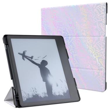 Imagem de MAYCARI Capa Silm para Kindle Scribe de 10,2 polegadas lançado em 2024/2022 com suporte para caneta, capa protetora de plástico PU Doodle Art com hibernar/despertar automático para Kindle Scribe de