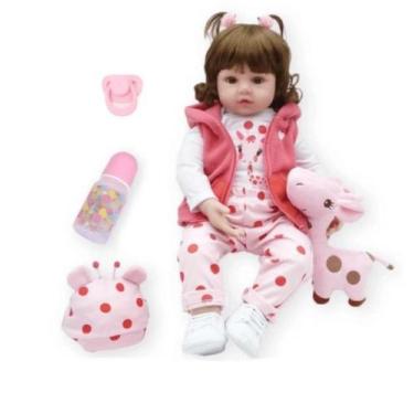 Imagem de Bebê Reborn 48cm Girafa Luiza Corpo Tecido Original - Real Baby Dolls