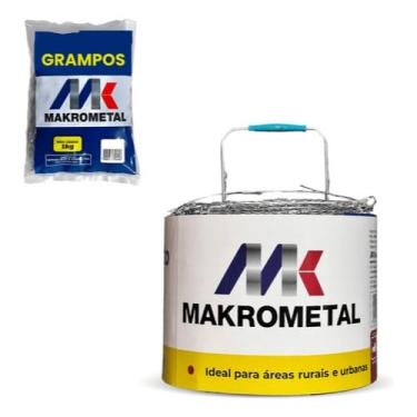 Imagem de Kit Arame Farpado + Grampos Makrometal 250m Alta Resistência e Durabilidade