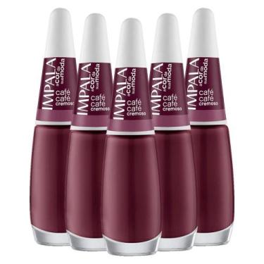 Imagem de Kit 5 Esmaltes Coleção A Cor da Sua Moda Cor Café Café Impala
