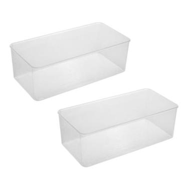 Imagem de Caixa Organizadora 30cm Organizador Multiuso Transparente Geladeira Ar