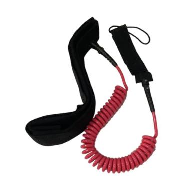 Imagem de Fenteer Corda para prancha de surfe reta, 10 pés, corda para cintura, cinto para longboard, esportes aquáticos, caiaque para adultos unissex, Vermelho