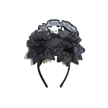 Imagem de Tiara Halloween - Flor Com Olho e Caveira - 1 unidade - Partiu Festa -