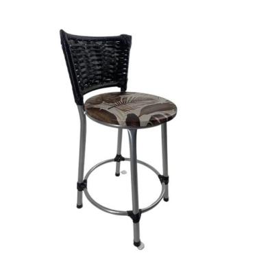 Imagem de Kit banqueta baixa junco cozinha gourmet bancada americana - FortMix, 