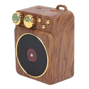 Imagem de TOPINCN Speaker de Música V5.0 Retro Portátil Alto -falante Sem Fio Com Botões de Grãos de Madeira Vintage de Back de Madeira Vintage para Ornamentos de Escritório Em Casa