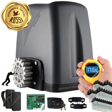 Imagem de Kit Motor Portão Eletrônico Deslizante Rossi Nano 36 Turbo 5 Metros Cremalheira