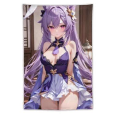 Imagem de LIEGBMEU Tapeçaria de biquíni sexy anime menina 101.6 cm x 152.4 cm interior exterior parede colcha arte decoração de tapeçaria caprichosa, AC028