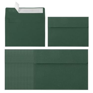 Imagem de PATIKIL Pacote com 60 envelopes A2, envelopes de convite verdes autoselados para cartões postais de casamento, fotos, anúncios, correspondências, tamanho 10 x 14 cm