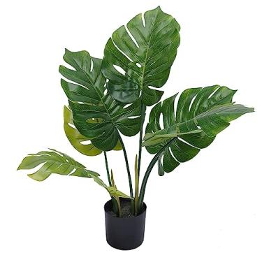 Imagem de Plantas artificiais artificiais em vasos, plantas falsas, tartarugas grandes, árvores de bambu, plantas falsas para decoração de casa, escritório, sala de estar, varanda, pátio, árvore falsa