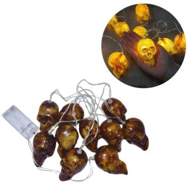 Imagem de Varal de Luzes LED Caveiras 2m Halloween Decoração Assustadora - Pica 