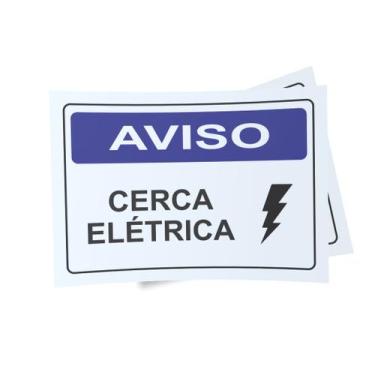 Imagem de Kit 3 Placas sinalização 15x21cm PL(137) - Tema: Cerca Elétrica - Sem 