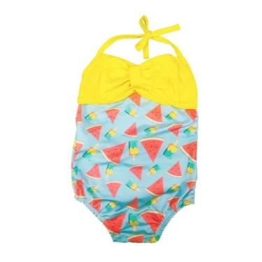 Imagem de Maiô Infantil Biquini Menina 2 ao 8 Estampado Roupa de Banho Moda Prai