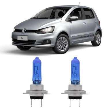 Imagem de Par Lâmpada Super Branca automotiva H7 12V 55W 8500K Fox 2010 Até 2022