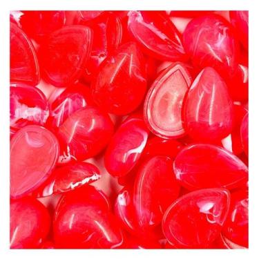 Imagem de Colagem Meia Gota Abs Rosa e Branco 18x12mm 50pçs 50g - Macall