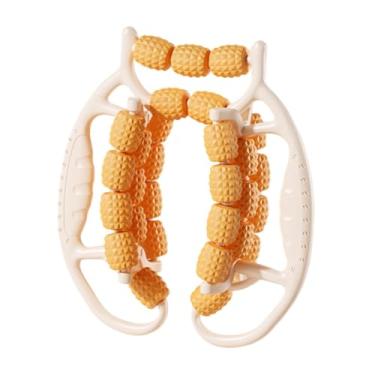 Imagem de FashionCha Rolo de massagem com 29 rodas, ergonômico, relaxamento muscular, esportes internos, rolo de perna portátil, braçadeira para braço, mão, panturrilhas, Laranja