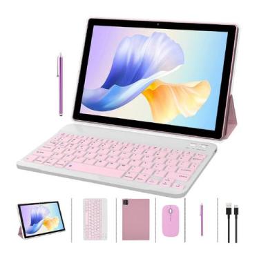 Imagem de Tablet ZZB 2 em 1 Android 14.0 de 10 polegadas 8GB RAM 64GB ROM rosa