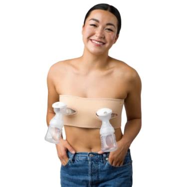 Imagem de Sutiã de bombeamento com alça sem as mãos, sutiã com bomba de amamentação para mulheres, bustiê de bombeamento com as mãos livres, Bronzeado, A/DD