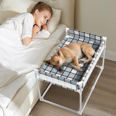 Imagem de Cama de cabeceira para animais de estimação e gatos – Cama para cães com extensão de guarda-corpo anexada à cama humana, altura elevada, cães, gatos, janela, poleiro de cabeceira, berço, cama, cama
