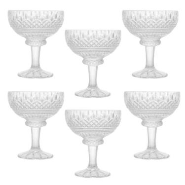 Imagem de Conjunto 6 Taças De Cristal Incolor Transparente Lys Sobremesa Entrada
